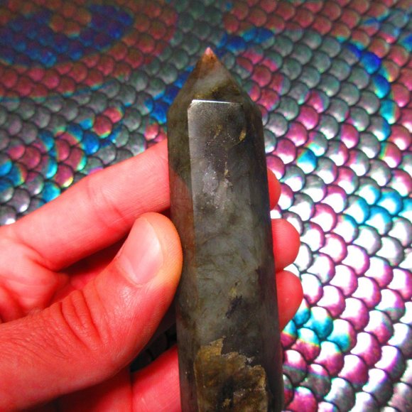 Labradorite Polished Free Standing Tower Generator Crystal - Picture 5 of 6